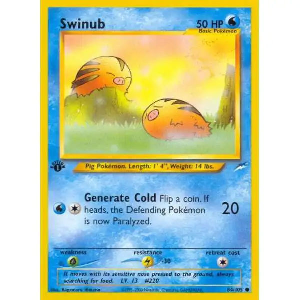 Pokemon Neo Destiny Common Swinub #84 [1st Edition] [Lightly Played]