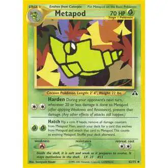 Pokemon Neo Discovery Uncommon Metapod #42