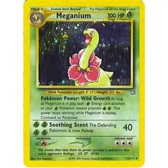 Pokemon Neo Genesis Rare Holo Meganium #11 [Moderately Played]