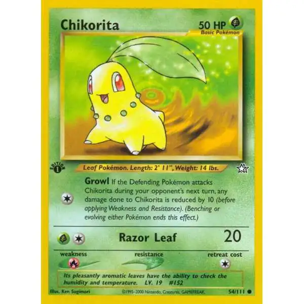 Pokemon Neo Genesis Common Chikorita #54 [1st Edition]