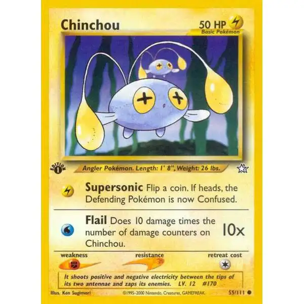 Pokemon Neo Genesis Common Chinchou #55 [1st Edition]