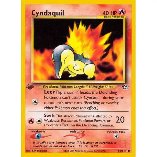 Pokemon Neo Genesis Common Cyndaquil #56 [1st Edition] [Lightly Played]