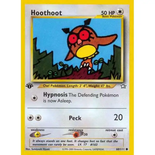 Pokemon Neo Genesis Common Hoothoot #60 [First Edition - Damaged]