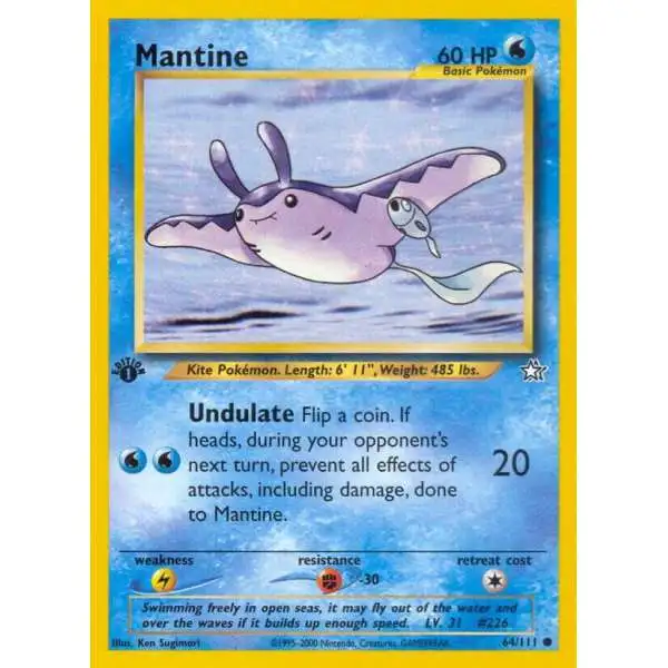 Pokemon Neo Genesis Common Mantine #64 [1st Edition] [Lightly Played]