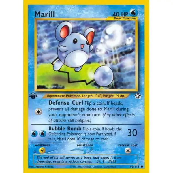 Pokemon Neo Genesis Common Marill #66 [First Edition - Moderately Played] [Moderately Played]