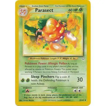 Pokemon Neo Revelation Uncommon Parasect #35 [Damaged]