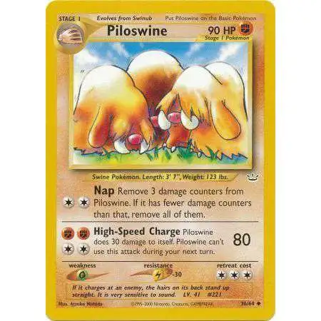 Pokemon Neo Revelation Uncommon Piloswine #36 [Moderately Played]