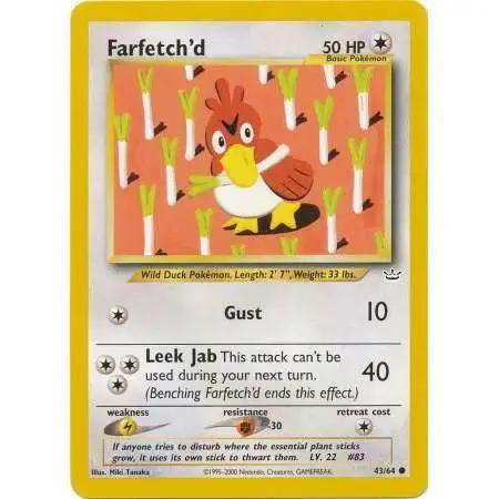 Pokemon Neo Revelation Common Farfetch'd #43 [Lightly Played]