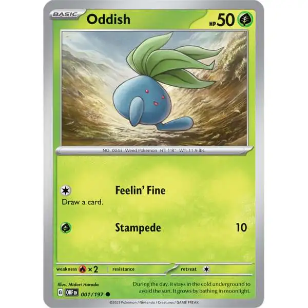 Pokemon Trading Card Game Obsidian Flames Common Oddish #1