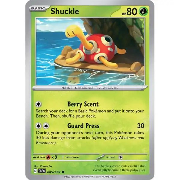 Pokemon Trading Card Game Obsidian Flames Common Shuckle #5