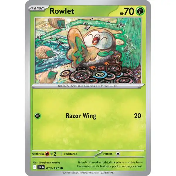 Pokemon Trading Card Game Obsidian Flames Common Rowlet #13