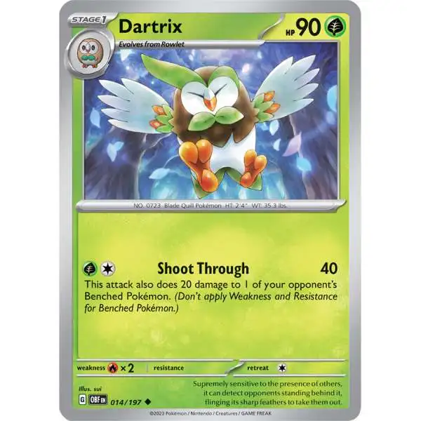 Pokemon Trading Card Game Obsidian Flames Uncommon Dartrix #14