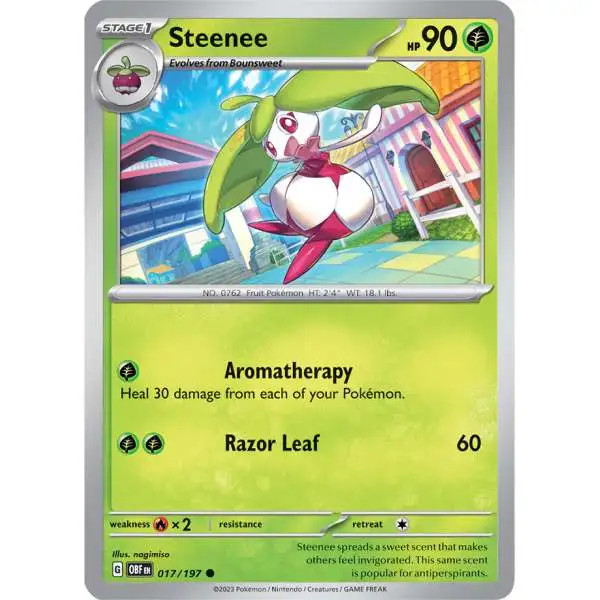 Pokemon Trading Card Game Obsidian Flames Common Steenee #17