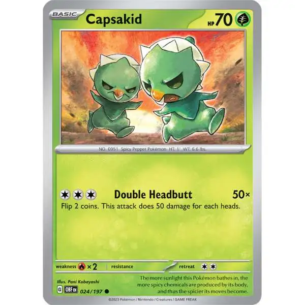 Pokemon Trading Card Game Obsidian Flames Common Capsakid #24