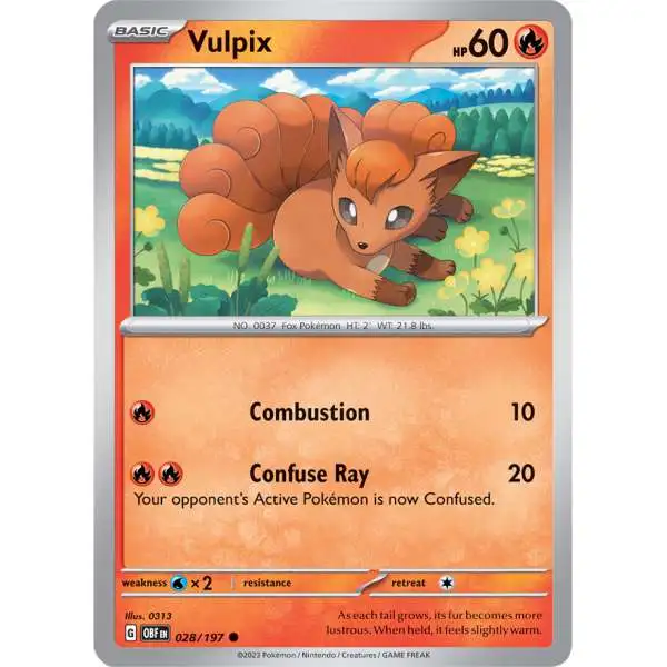 Pokemon Trading Card Game Obsidian Flames Common Vulpix #28