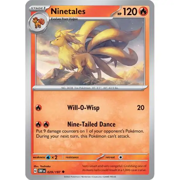 Pokemon Trading Card Game Obsidian Flames Uncommon Ninetales #29