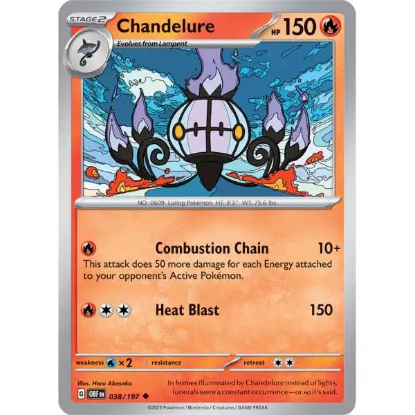 Pokemon Trading Card Game Obsidian Flames Uncommon Chandelure #38