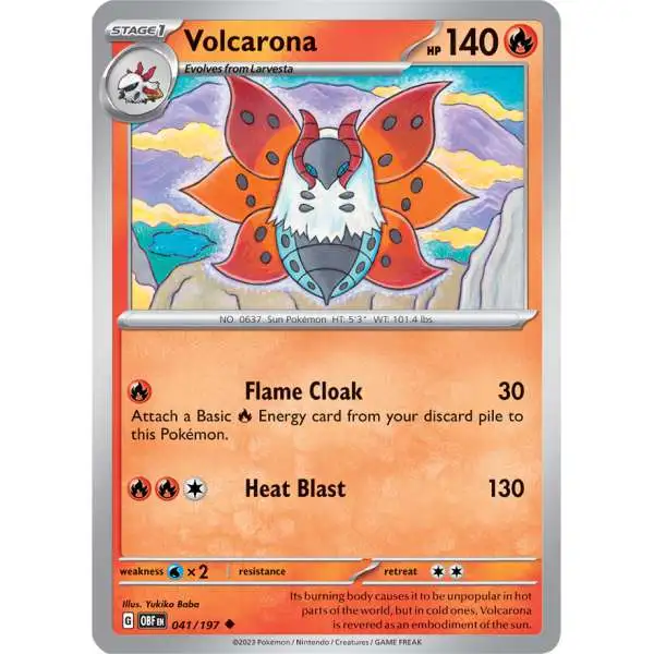 Pokemon Trading Card Game Obsidian Flames Uncommon Volcarona #41