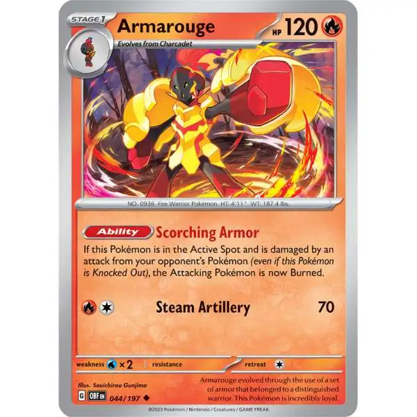 Pokemon Trading Card Game Obsidian Flames Uncommon Armarouge #44
