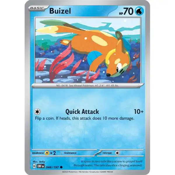 Pokemon Trading Card Game Obsidian Flames Common Buizel #48