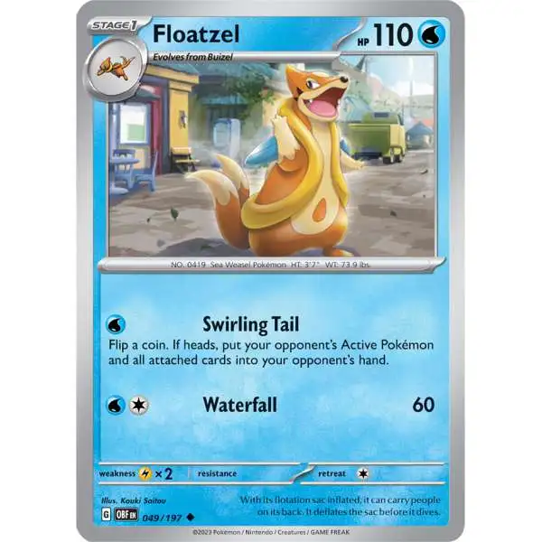 Pokemon Trading Card Game Obsidian Flames Uncommon Floatzel #49