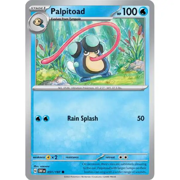 Pokemon Trading Card Game Obsidian Flames Common Palpitoad #51