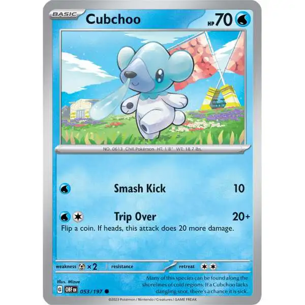 Pokemon Trading Card Game Obsidian Flames Common Cubchoo #53
