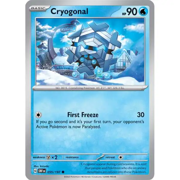 Pokemon Trading Card Game Obsidian Flames Common Cryogonal #55