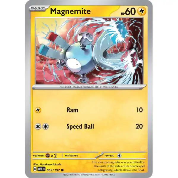 Pokemon Trading Card Game Obsidian Flames Common Magnemite #63