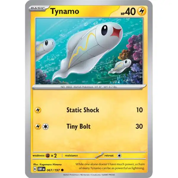 Pokemon Trading Card Game Obsidian Flames Common Tynamo #67