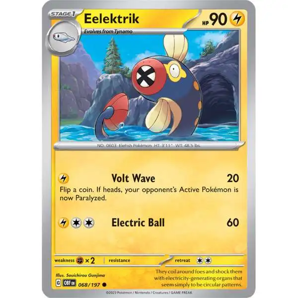 Pokemon Trading Card Game Obsidian Flames Common Eelektrik #68
