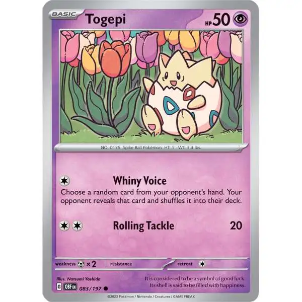 Pokemon Trading Card Game Obsidian Flames Common Togepi #83