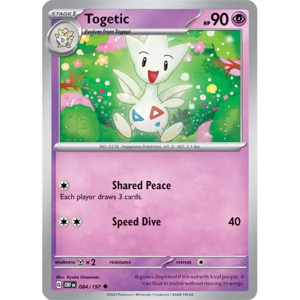 Pokemon Trading Card Game Obsidian Flames Uncommon Togetic #84