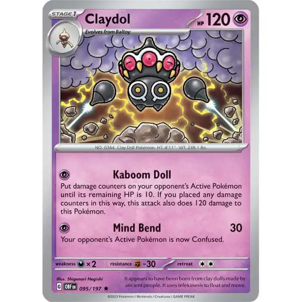 Pokemon Trading Card Game Obsidian Flames Rare Claydol #95