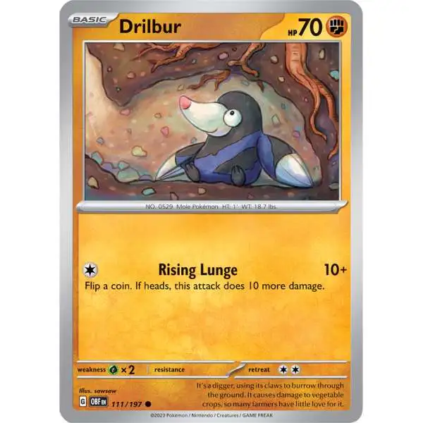 Pokemon Trading Card Game Obsidian Flames Common Drilbur #111