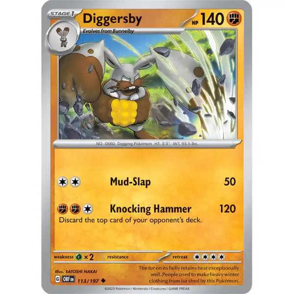 Pokemon Trading Card Game Obsidian Flames Uncommon Diggersby #113