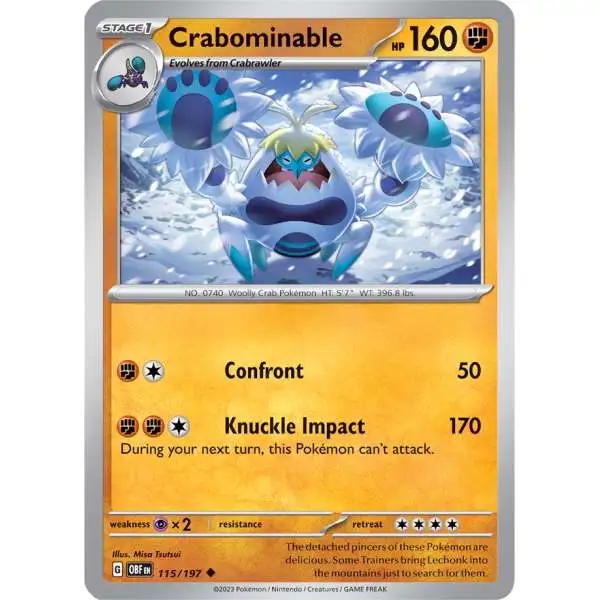 Pokemon Trading Card Game Obsidian Flames Uncommon Crabominable #115