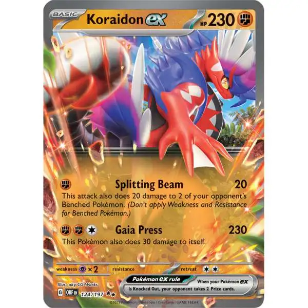 Pokemon Trading Card Game Obsidian Flames Double Rare Koraidon ex #124