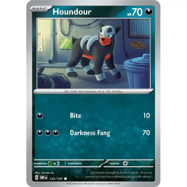 Pokemon Trading Card Game Obsidian Flames Common Houndour #132
