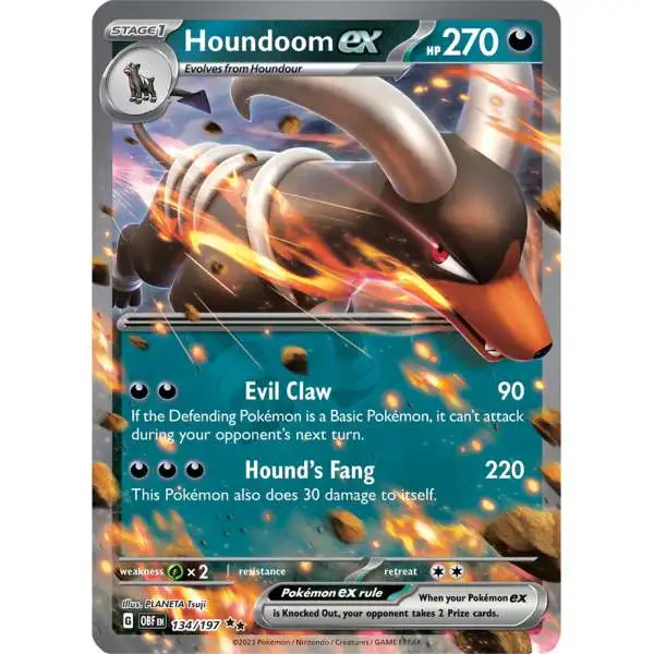 Pokemon Trading Card Game Obsidian Flames Double Rare Houndoom ex #134