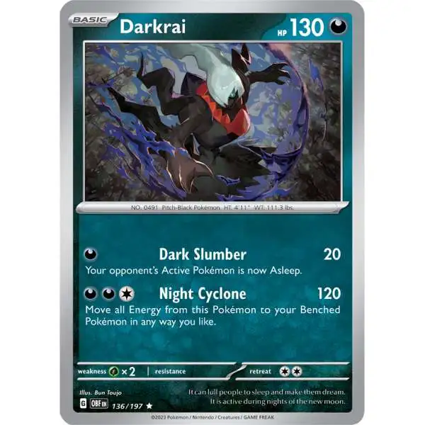 Pokemon Trading Card Game Obsidian Flames Rare Darkrai #136