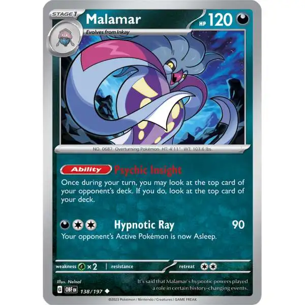Pokemon Trading Card Game Obsidian Flames Uncommon Malamar #138