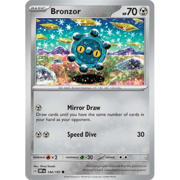 Pokemon Trading Card Game Obsidian Flames Common Bronzor #144