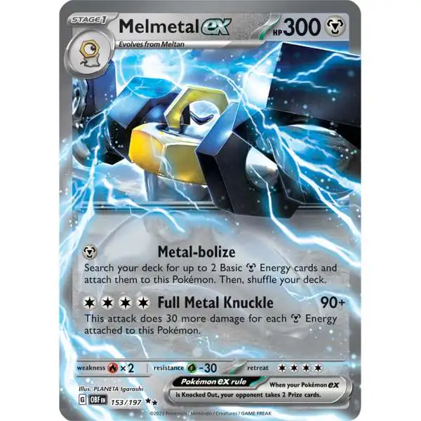 Pokemon Trading Card Game Obsidian Flames Double Rare Melmetal ex #153