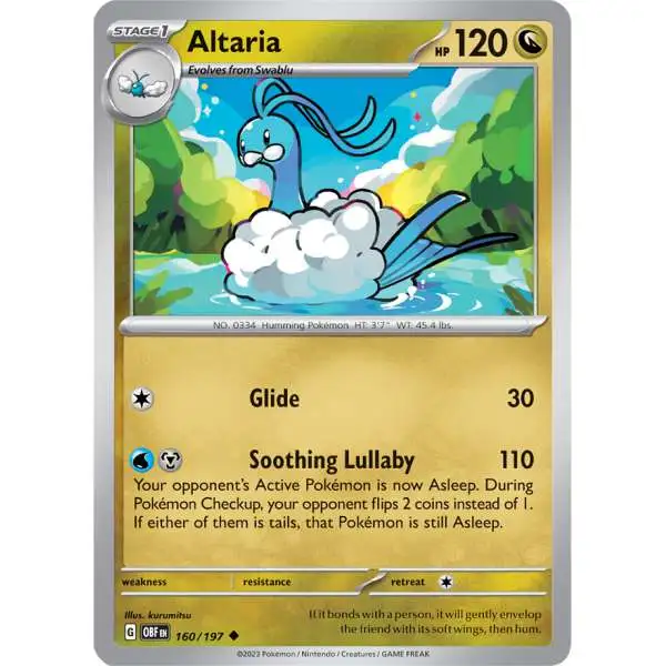 Pokemon Trading Card Game Obsidian Flames Uncommon Altaria #160