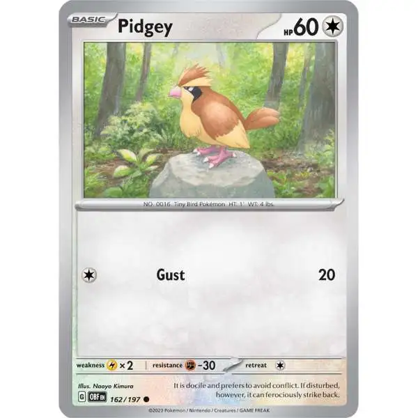 Pokemon Trading Card Game Obsidian Flames Common Pidgey #162