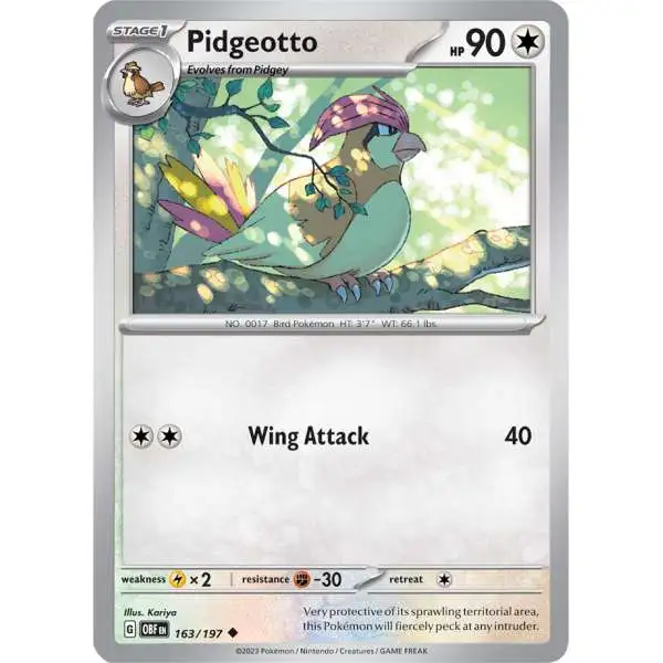 Pokemon Trading Card Game Obsidian Flames Uncommon Pidgeotto #163