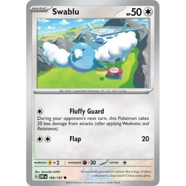 Pokemon Trading Card Game Obsidian Flames Common Swablu #169