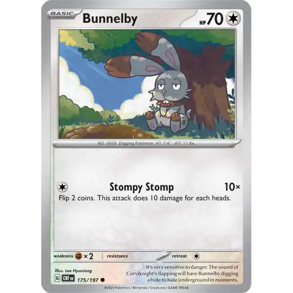Pokemon Trading Card Game Obsidian Flames Common Bunnelby #175