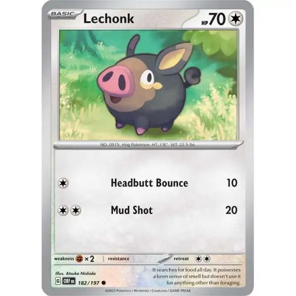 Pokemon Trading Card Game Obsidian Flames Common Lechonk #182